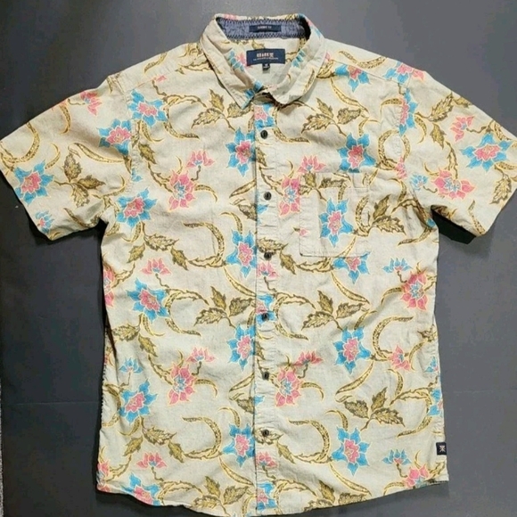 ROARK Men's Gonzo 100% Organic Cotton Floral Button-up Shirt Size Medium - Picture 2 of 10